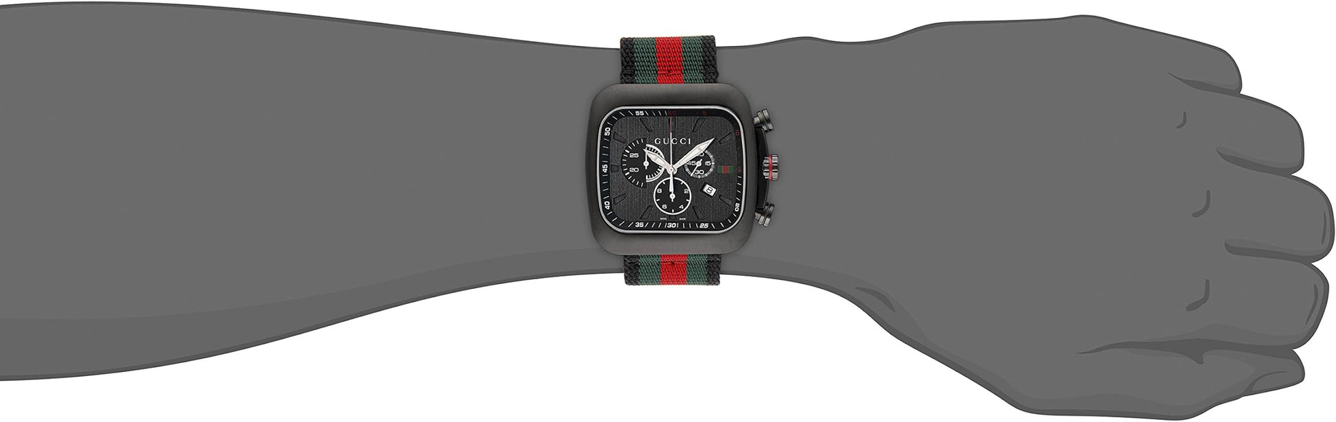  Shop Authentic Gucci Coupe Chronograph Quartz Black Two Tone NATO Strap Watch For Men - YA131202 - Luxxuri