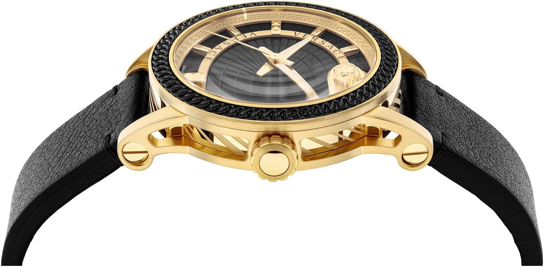  Shop Authentic Versace Code Quartz Black Dial Black Leather Strap Watch For Men - VEPO00320 - Luxxuri