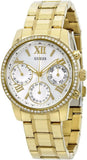  Shop Authentic Guess Mini Sunrise Diamonds Silver Dial Gold Steel Strap Watch for Women - W0623L3 - Luxxuri