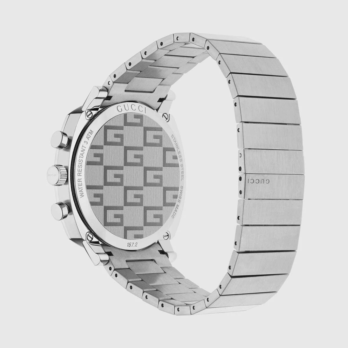  Shop Authentic Gucci Grip Collection Quartz Silver Dial Silver Steel Strap Watch For Men - YA157302 - Luxxuri