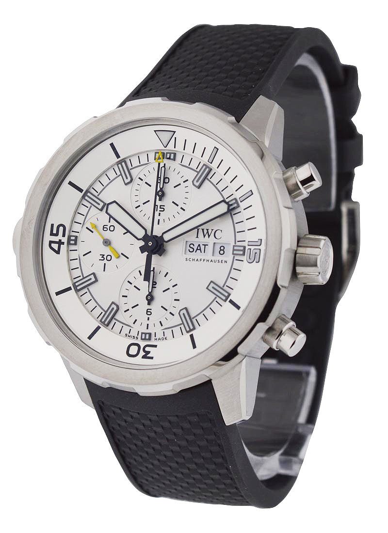  Shop Authentic IWC Aquatimer Chronograph White Dial Black Rubber Strap Watch for Men - IW376801 - Luxxuri