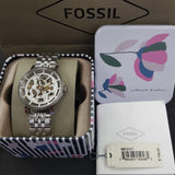  Shop Authentic Fossil Boyfriend Automatic Skeleton Silver Dial Silver Steel Strap Watch for Women - ME3067 - Luxxuri