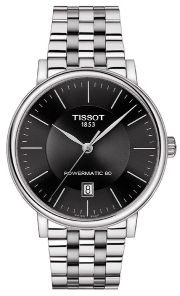  Shop Authentic Tissot T Classic Carson Premium Powermatic 80 Black Dial Silver Steel Strap Watch For Men - T122.407.11.051.00 - Luxxuri