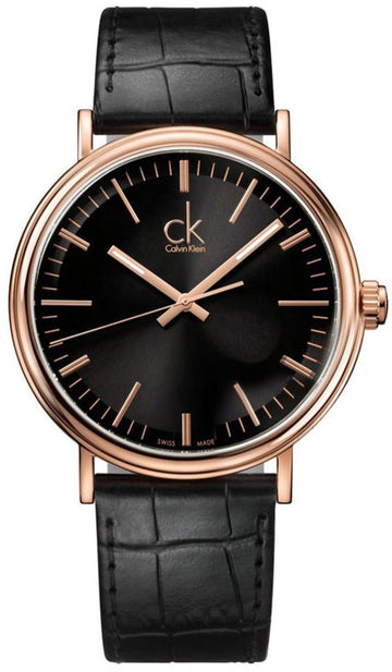  Shop Authentic Calvin Klein Surround Black Dial Black Leather Strap Watch for Men - K3W216C1 - Luxxuri