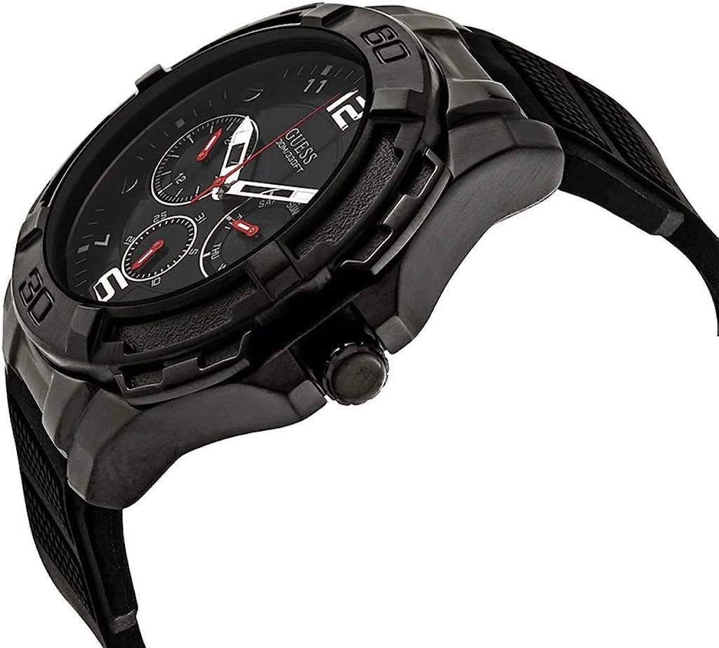  Shop Authentic Guess Genesis Quartz Black Dial Black Silicone Strap Watch For Men - W1254G2 - Luxxuri