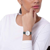  Shop Authentic Emporio Armani Mother of Pearl Dial Green Leather Strap Watch For Women - AR11150 - Luxxuri