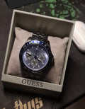  Shop Authentic Guess Odyssey Quartz Blue Dial Gunmetal Steel Strap Watch For Men - W1107G5 - Luxxuri