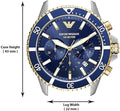  Shop Authentic Emporio Armani Mario Chronograph Blue Dial Two Tone Steel Strap Watch For Men - AR11362 - Luxxuri