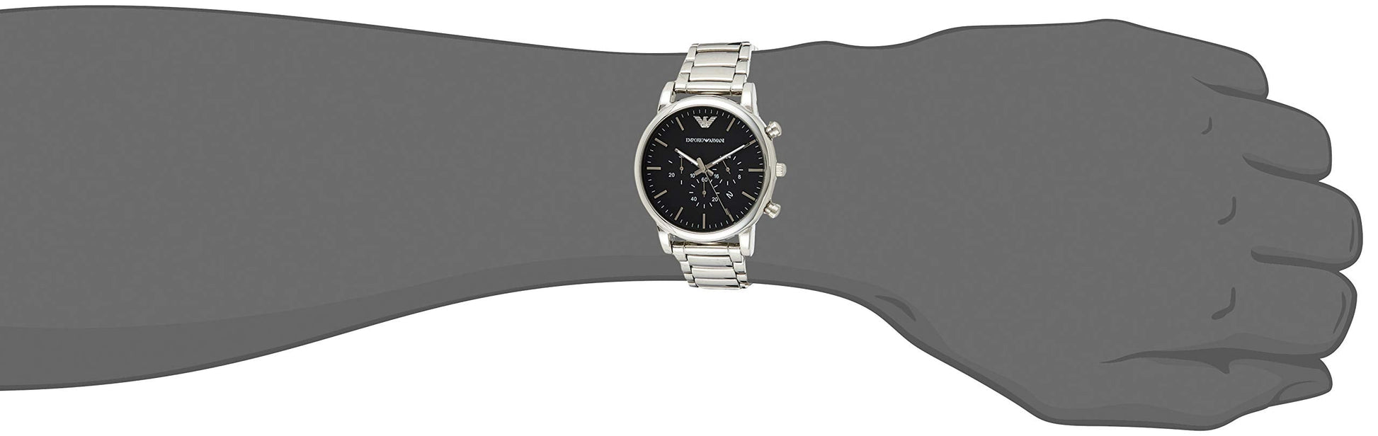  Shop Authentic Emporio Armani Luigi Black Dial Silver Steel Strap Watch For Men - AR1894 - Luxxuri