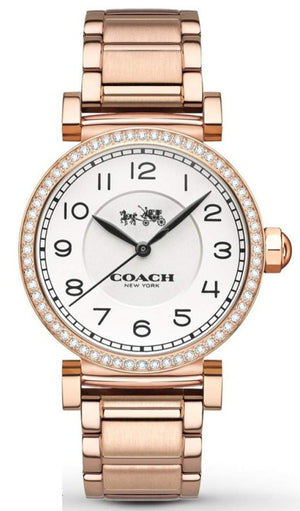 Coach Madison White Dial Rose Gold Steel Strap Watch for Women - 14502398