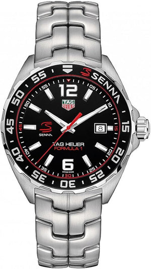  Shop Authentic Tag Heuer Formula 1 Senna Limited Edition Black Dial Silver Steel Strap Watch for Men - WAZ1012.BA0883 - Luxxuri