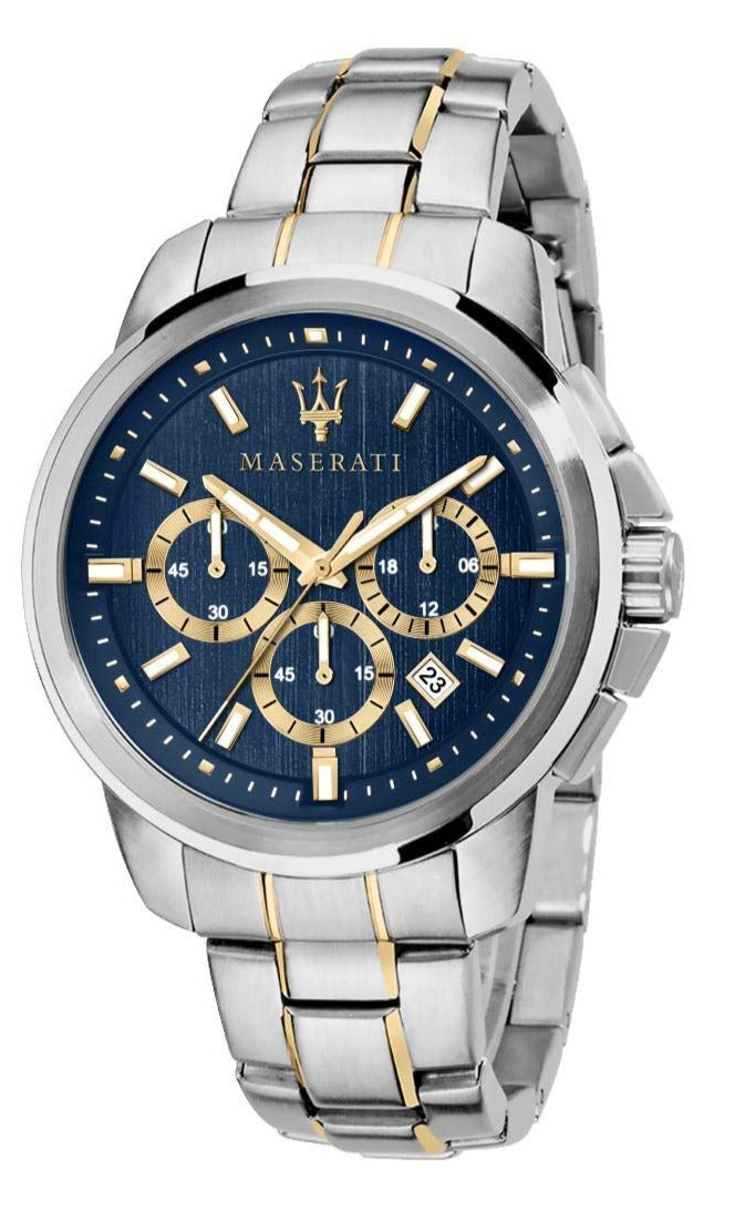  Shop Authentic Maserati Successo 44mm Chronograph Quartz Blue Dial Silver Steel Strap Watch For Men - R8873621016 - Luxxuri