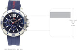  Shop Authentic Tommy Hilfiger Nolan Chronograph Blue Dial Blue Rubber Strap Watch for Men - 1791142 - Luxxuri