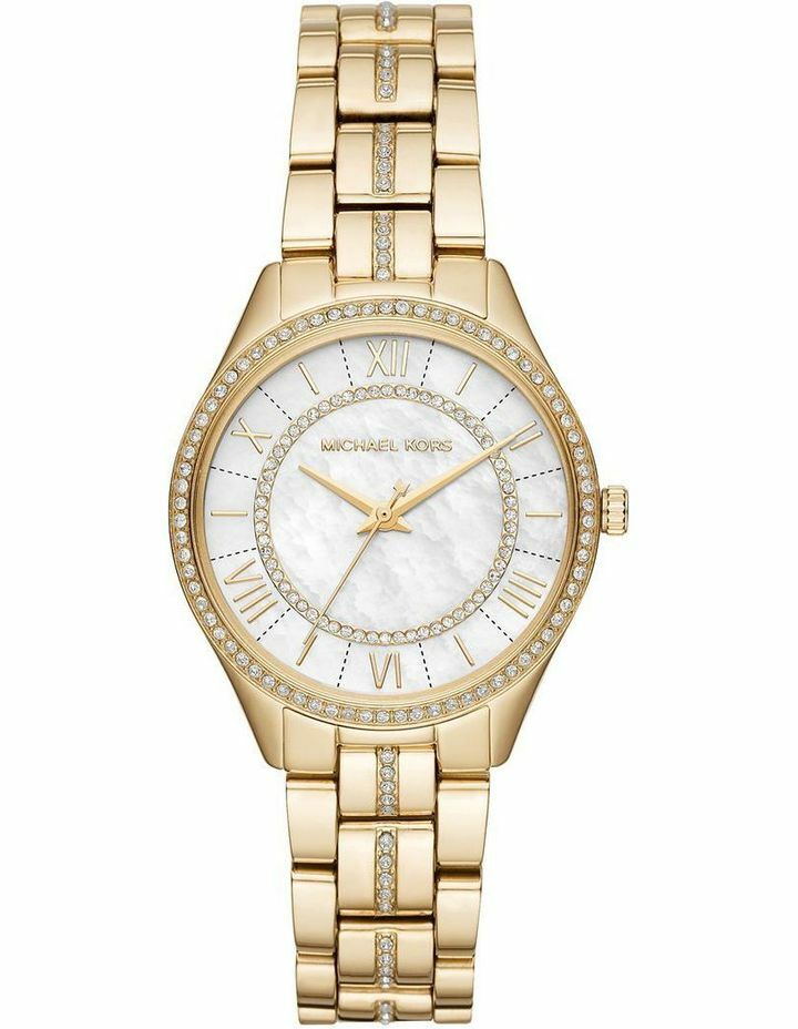  Shop Authentic Michael Kors Lauryn Mother of Pearl White Dial Gold Steel Strap Watch for Women - MK3899 - Luxxuri