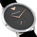  Shop Authentic Emporio Armani Modern Slim Quartz Grey Dial Black Leather Strap Watch For Men - AR11162 - Luxxuri