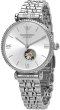  Shop Authentic Emporio Armani Gianni T-Bar Automatic Silver Dial Silver Steel Strap Watch For Women - AR60022 - Luxxuri