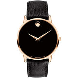  Shop Authentic Movado Museum Classic Black Dial Black Leather Strap Watch for Men - 0607196 - Luxxuri