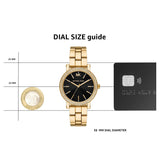  Shop Authentic Michael Kors Corey Three Hand Black Dial Gold Steel Strap Watch for Women - MK7345 - Luxxuri