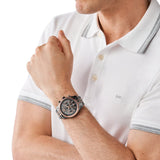 Shop Authentic Michael Kors Lexington Chronograph Black Dial Two Tone Steel Strap Watch for Men - MK8561 - Luxxuri