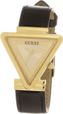  Shop Authentic Guess Fame Quartz Gold Dial Black Leather Strap Watch For Women - GW0548L3 - Luxxuri