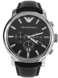  Shop Authentic Emporio Armani Classic Chronograph Black Dial Black Leather Strap Watch For Men - AR0431 - Luxxuri