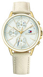  Shop Authentic Tommy Hilfiger Carly Silver Dial Cream Leather Strap Watch for Women - 1781790 - Luxxuri