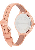 Michael Kors Runway Slim Quartz White Dial Beige Leather Strap Watch For Women - MK2284
