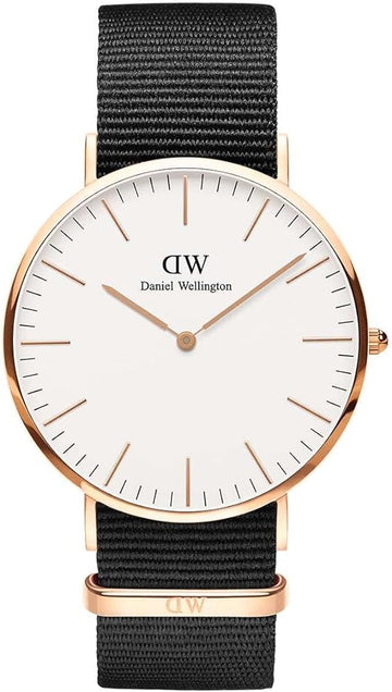  Shop Authentic Daniel Wellington Classic Cornwall White Dial Black Nylon Strap Watch For Men - DW00100257 - Luxxuri