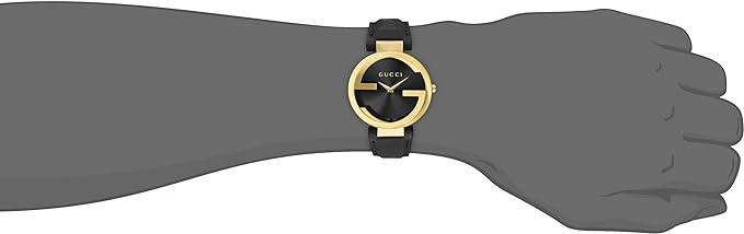  Shop Authentic Gucci Interlocking G Grammy Special Edition Black Dial Black Leather Strap Watch for Women - YA133312 - Luxxuri