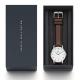  Shop Authentic Daniel Wellington Dapper Bristol White Dial Brown Leather Strap Watch For Women - DW00100090 - Luxxuri