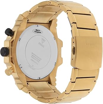  Shop Authentic Guess Atlas Chronograph Gold Dial Gold Steel Strap Watch For Men - W0668G4 - Luxxuri