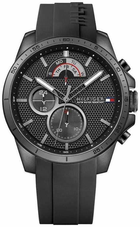  Shop Authentic Tommy Hilfiger Decker Black Dial Black Rubber Strap Watch for Men - 1791352 - Luxxuri