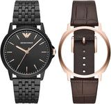  Shop Authentic Emporio Armani Interchangeable Black Dial Black Steel Strap Watch For Men - AR80021 - Luxxuri