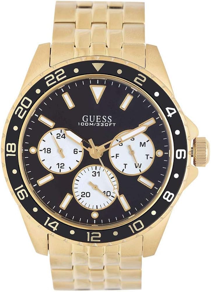  Shop Authentic Guess Odyssey Multifunction Black Dial Gold Steel Strap Watch For Men - W1107G4 - Luxxuri