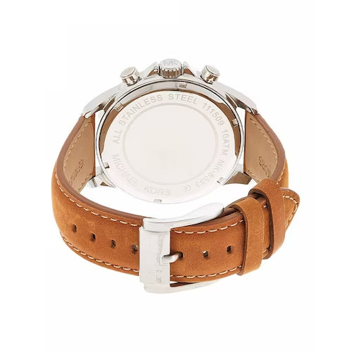 Shop Authentic Michael Kors Gage Chronograph Quartz Black Dial Brown Leather Strap Watch For Men - MK8333 - Luxxuri