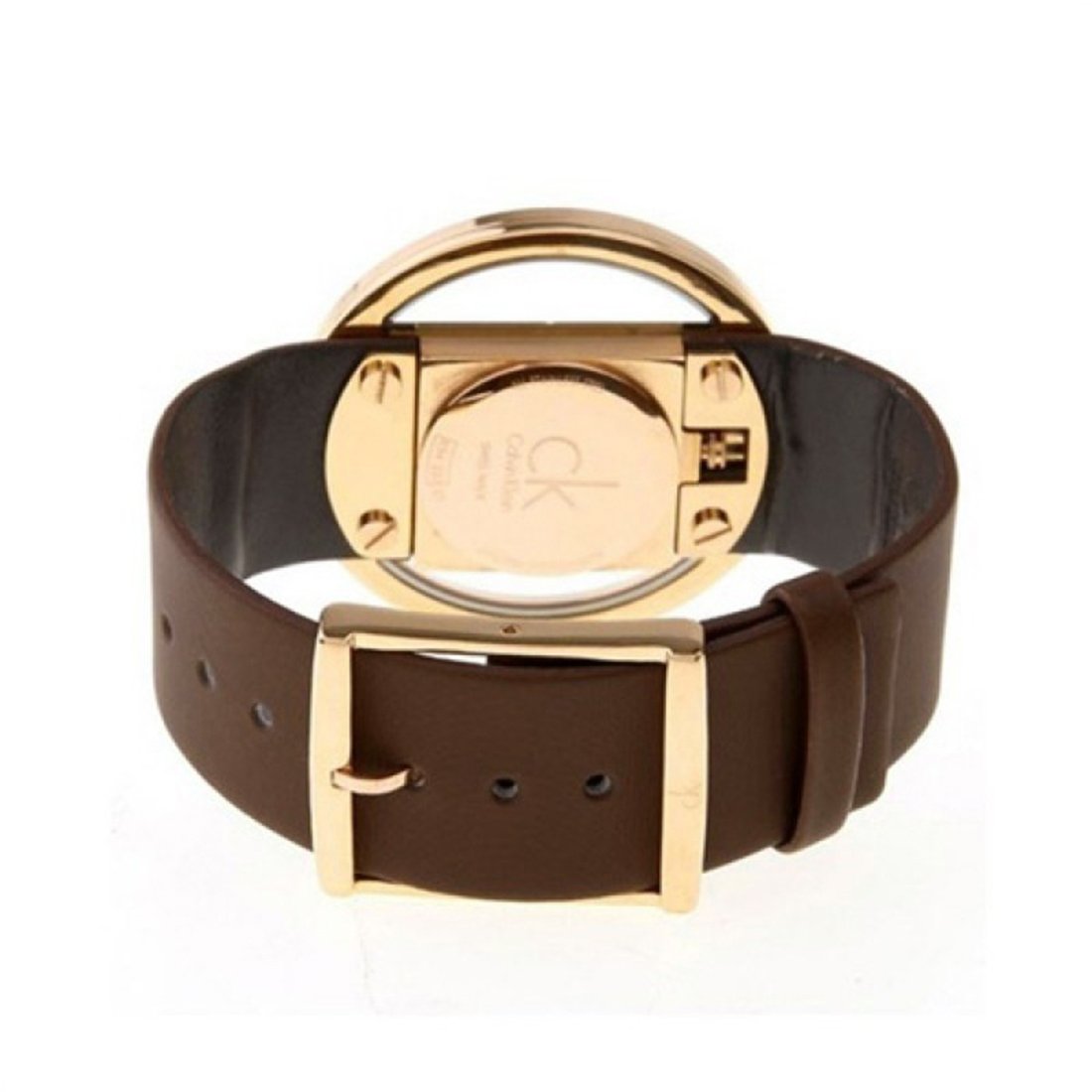  Shop Authentic Calvin Klein Glam Transparent Dial Brown Leather Strap Watch for Women - K9423503 - Luxxuri