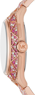  Shop Authentic Michael Kors Raquel Three-Hand Crystals Pink Dial Rose Gold Steel Strap Watch For Women - MK7343 - Luxxuri