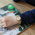  Shop Authentic Calvin Klein Minimal Silver Dial Gold Mesh Bracelet Watch for Women - K3M22526 - Luxxuri