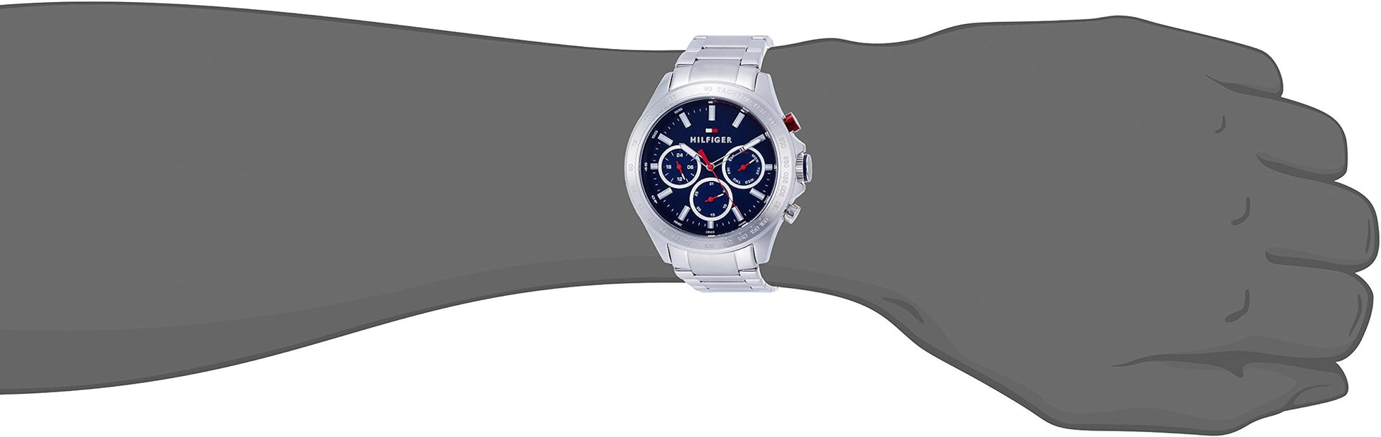  Shop Authentic Tommy Hilfiger Hudson Chronograph Quartz Blue Dial Silver Steel Strap Watch For Men - 1791228 - Luxxuri