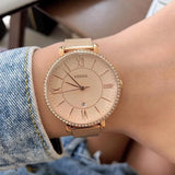  Shop Authentic Fossil Jacqueline Quartz Rose Gold Dial Rose Gold Mesh Strap Watch for Women - ES4628 - Luxxuri