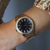  Shop Authentic Guess Sparkler Diamonds Black Dial Rose Gold Steel Strap Watch for Women - GW0111L3 - Luxxuri