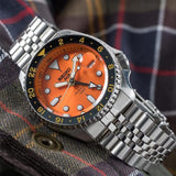  Shop Authentic Seiko 5 Sports GMT Automatic Orange Dial Silver Steel Strap Watch For Men - SSK005K1 - Luxxuri