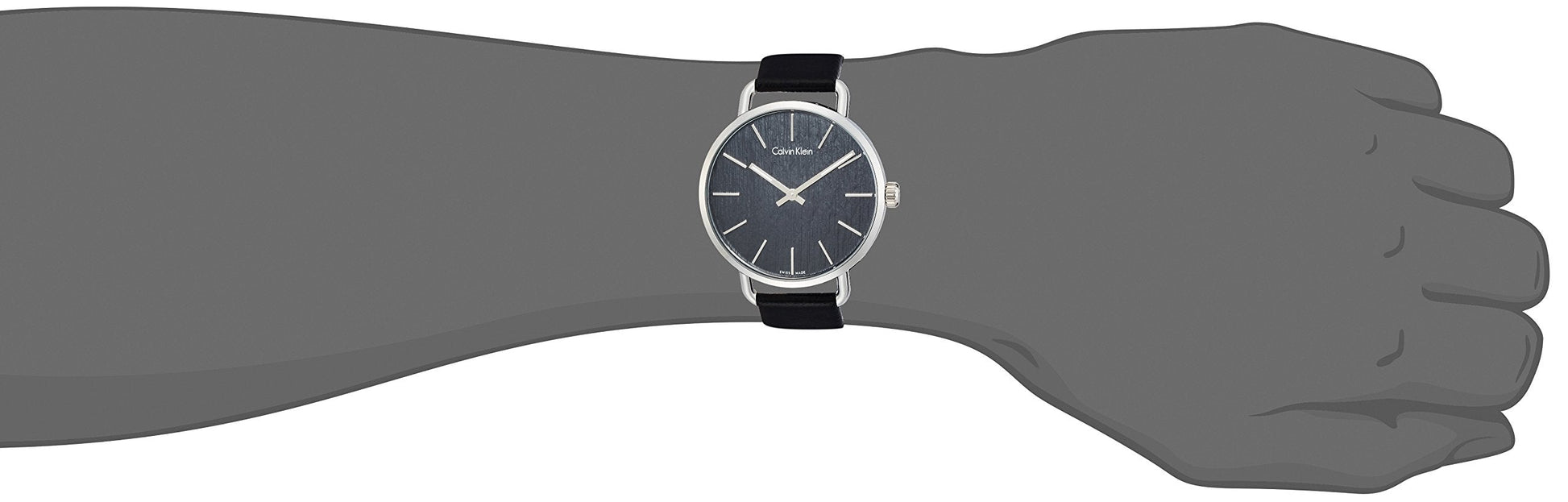  Shop Authentic Calvin Klein Even Black Dial Black Leather Strap Watch for Women - K7B211C1 - Luxxuri