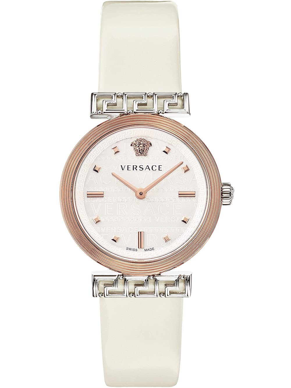  Shop Authentic Versace Greca White Dial White Leather Strap Watch for Women - VELW00120 - Luxxuri