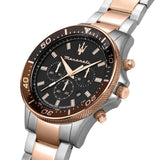  Shop Authentic Maserati SFIDA Chronograph Black Dial Two Tone Steel Strap Watch For Men - R8873640009 - Luxxuri