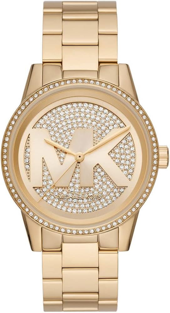  Shop Authentic Michael Kors Ritz Pave Crystals Gold Dial Gold Steel Strap Watch for Women - MK6862 - Luxxuri