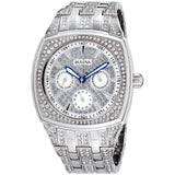  Shop Authentic Bulova Crystal Collection Phantom Silver Dial Silver Steel Strap Watch for Men - 96C002 - Luxxuri