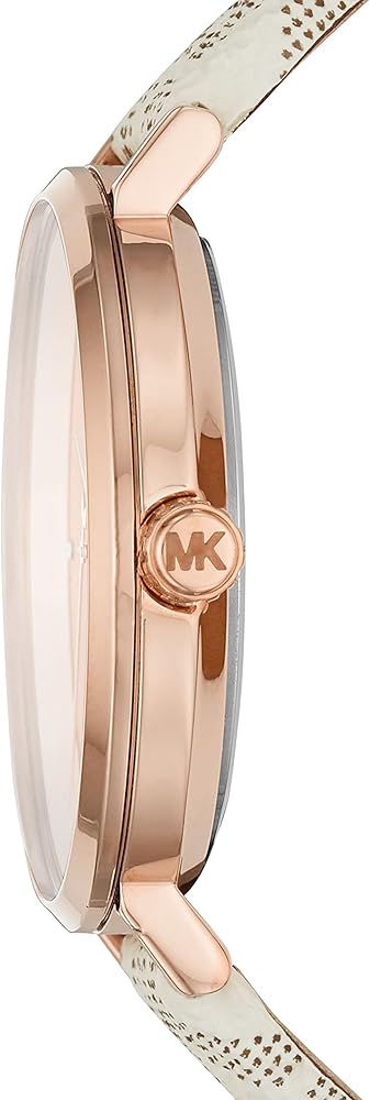  Shop Authentic Michael Kors Jayne Three Hand Rose Gold Dial White Leather Strap Watch For Women - MK7128 - Luxxuri
