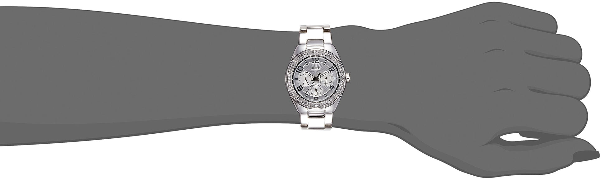  Shop Authentic Guess Luna Diamonds Silver Dial Silver Steel Strap Watch for Women - W0729L1 - Luxxuri