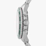  Shop Authentic Fossil FB-03 Chronograph Green Dial Silver Steel Strap Watch for Men - FS5726 - Luxxuri